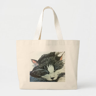 Kleur van het kattenwater en inbedrukking grote tote bag