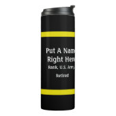 Kleur van het leger Plus Legerzegel - Personalisee Thermosbeker (Gedraaid links)