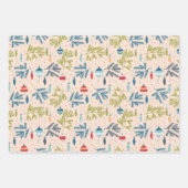 Kleur van het Roze kerstpakket: Feminine Touch Inpakpapier Vel (Voorkant 3)