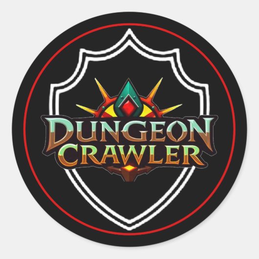 Kleur van het Schild van de Dungeon Crawler Ronde Sticker (Voorkant)