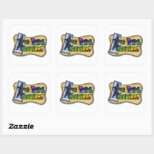 Kleur van het ticker square Dog Holiday Vierkante Sticker (Vel)
