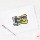 Kleur van het ticker square Dog Holiday Vierkante Sticker (Envelop)