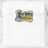Kleur van het ticker square Dog Holiday Vierkante Sticker (Tas)