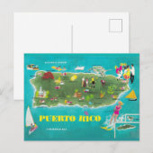 Kleur van het Zee Puerto Rico Briefkaart (Voorkant / Achterkant)