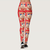 Kleur van kat die pizza eet leggings (Achterkant)