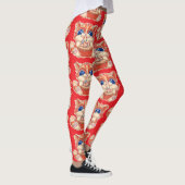 Kleur van kat die pizza eet leggings (Rechts)