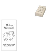 Kleur van kleine schapenvlees Ik adres Rubberstempel (Gestempeld)