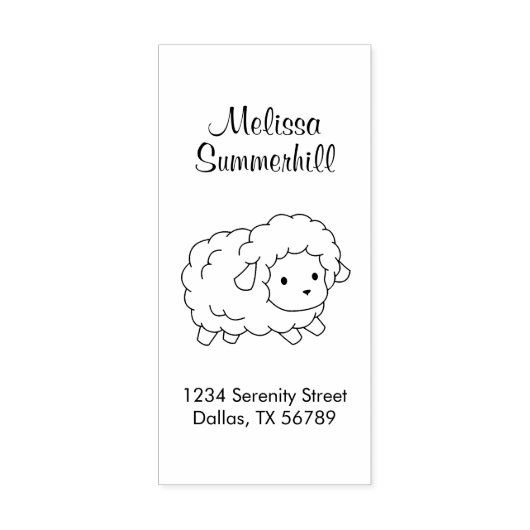 Kleur van kleine schapenvlees Ik adres Rubberstempel (Afrduk)