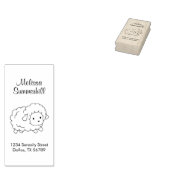 Kleur van kleine schapenvlees Ik adres Rubberstempel (Gestempeld)