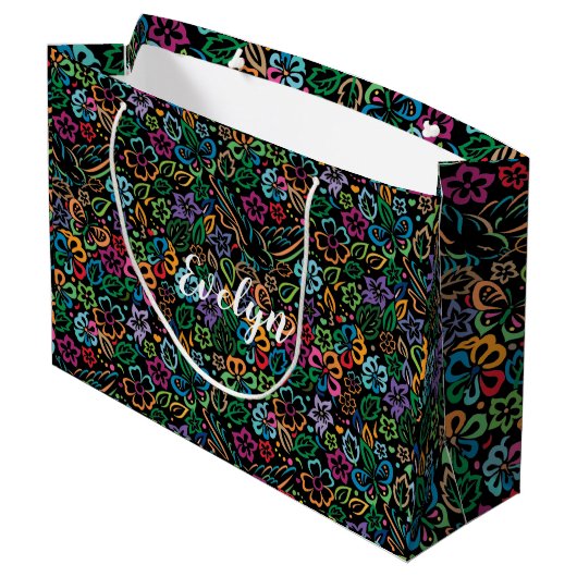 Kleur van Life Custom Gift Bag - Klein, glanzend Groot Cadeauzakje (Achterkant Gekanteld)