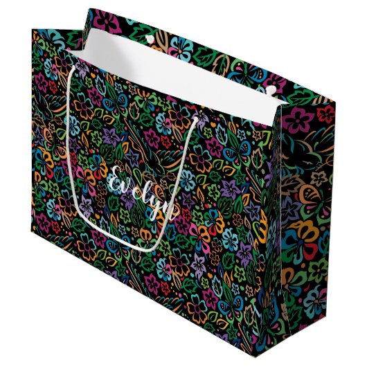 Kleur van Life Custom Gift Bag - Klein, glanzend Groot Cadeauzakje (Voorkant Gekanteld)