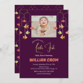 Kleur van Little Fish Crimson-Baby shower Kaart (Voorkant / Achterkant)