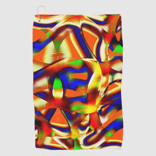 Kleur van majestueuze kleuren, blauw en sinaasappe golfhanddoek (Voorkant)