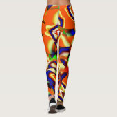 Kleur van majestueuze kleuren, blauw en sinaasappe leggings (Achterkant)