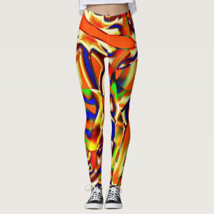 Kleur van majestueuze kleuren, blauw en sinaasappe leggings