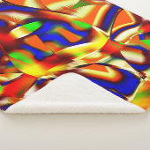 Kleur van majestueuze kleuren, blauw en sinaasappe sherpa deken (3/4)