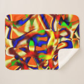 Kleur van majestueuze kleuren, blauw en sinaasappe sherpa deken (Voorkant (horizontaal))