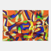 Kleur van majestueuze kleuren, blauw en sinaasappe theedoek (Horizontaal)