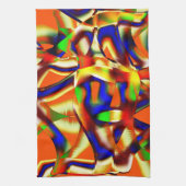 Kleur van majestueuze kleuren, blauw en sinaasappe theedoek (Verticaal)