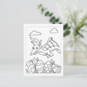 Kleur van me Pterosaurs Dinosaur | ActiviteitenKaa Briefkaart (Staand voorkant)