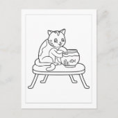 Kleur van mijn kat en viskom | KINDER KAARTEN (Voorkant)