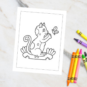 Kleur van mijn kat en vlinder KINDER KAARTEN
