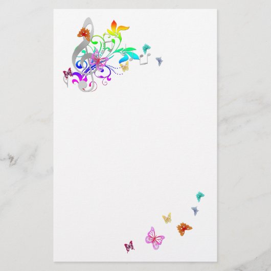 Kleur van muziek briefpapier (Voorkant)