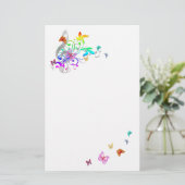 Kleur van muziek briefpapier (Staand voorkant)