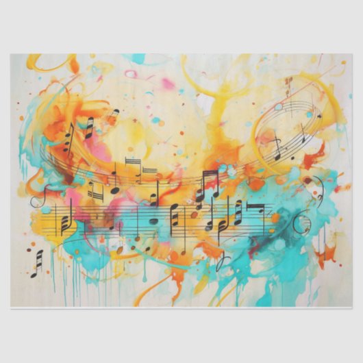 Kleur van Muziek Decoupage Tissuepapier (Voorkant)