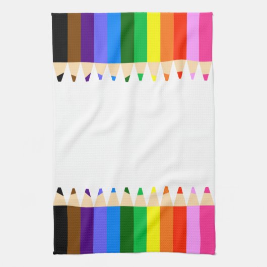 Kleur van Pencils Kitchen Towel Theedoek (Verticaal)