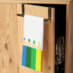 Kleur van Pencils Kitchen Towel Theedoek