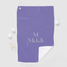 Kleur van periwinkle - voeg monogram en noem golfh golfhanddoek