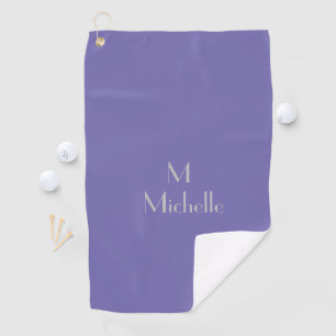Kleur van periwinkle - voeg monogram en noem golfh golfhanddoek