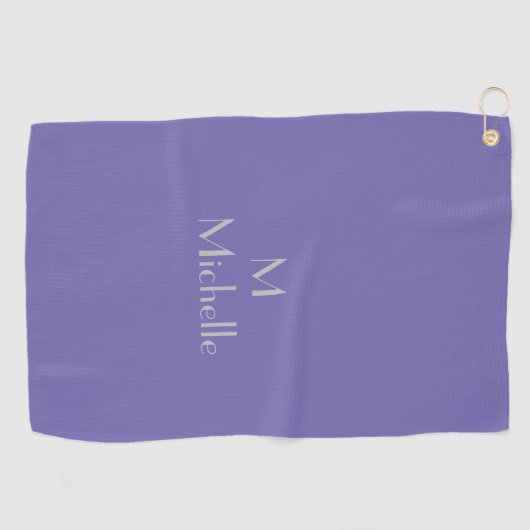 Kleur van periwinkle - voeg monogram en noem golfh golfhanddoek (Horizontaal)