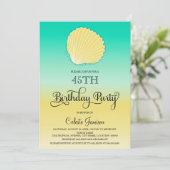 Kleur van Seashell zand en Zee Ombre Birthday Part Kaart (Staand voorkant)