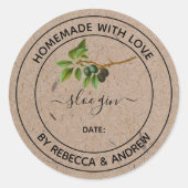 Kleur van Sloe Gin Kraft met illustratie Ronde Sticker (Voorkant)