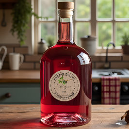 Kleur van Sloe Gin Kraft met  illustratie Ronde Sticker