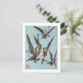 Kleur van vliegende apen briefkaart (Staand voorkant)