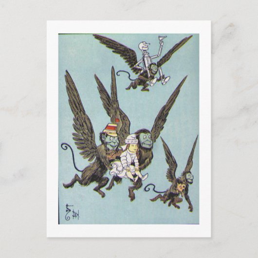 Kleur van vliegende apen briefkaart (Voorkant)