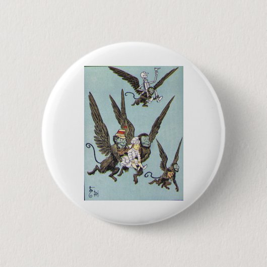 Kleur van vliegende apen ronde button 5,7 cm (Voorkant)