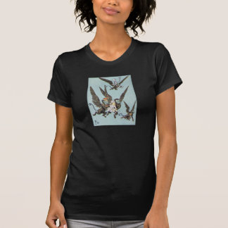 Kleur van vliegende apen t-shirt