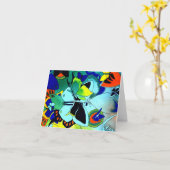 Kleur van vlinder Gecombineerd Wenskaart Kaart (Gele Bloem)