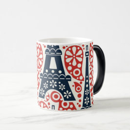 Kleur veranderende Parijse Folk Bloemen Mok