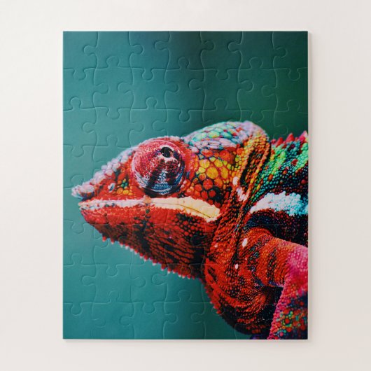 Kleur veranderende regenboogkameleon Reptile Legpuzzel (Verticaal)
