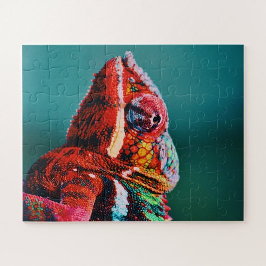 Kleur veranderende regenboogkameleon Reptile Legpuzzel (Horizontaal)