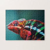 Kleur veranderende regenboogkameleon Reptile Legpuzzel (Horizontaal)