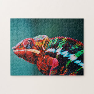 Kleur veranderende regenboogkameleon Reptile Legpuzzel