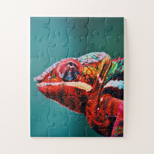 Kleur veranderende regenboogkameleon Reptile Legpuzzel (Verticaal)