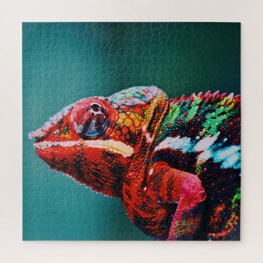 Kleur veranderende regenboogkameleon Reptile Legpuzzel (Verticaal)