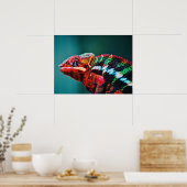 Kleur veranderende regenboogkameleon Reptile Poster (Keuken)